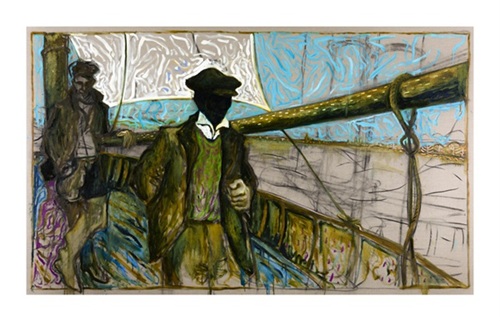 Man Leaning On Boom (Oyster Catchers, Thames Estuary 1932), 2012  by Billy Childish