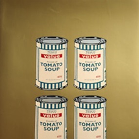 Four Soup Cans (Gold Artist Proof) by Banksy