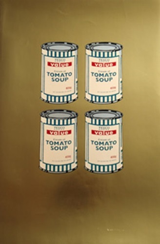 Four Soup Cans (Gold Artist Proof) by Banksy