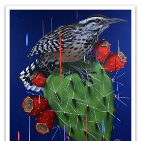 Cactus Wren & Nopal by Frank Gonzales