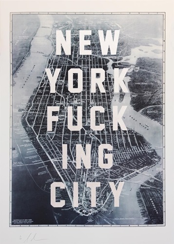 New York Fucking City (White Glitter) by David Buonaguidi