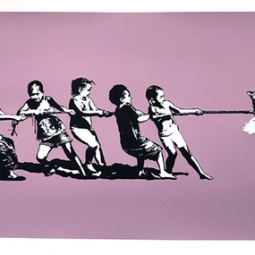 Rope Pulling (Pink) by Blek Le Rat