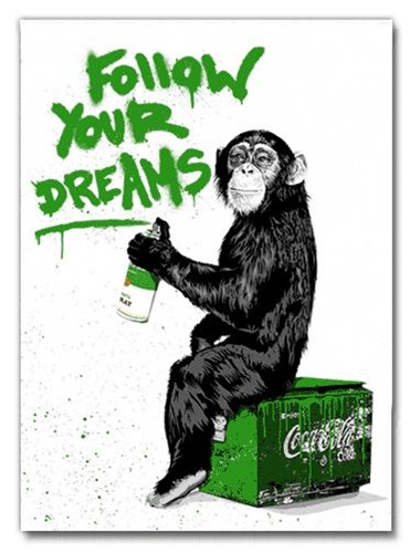 Everyday Life (Green) by Mr Brainwash