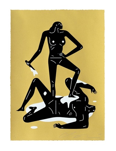 The Naked Woman & Man (Gold) by Cleon Peterson