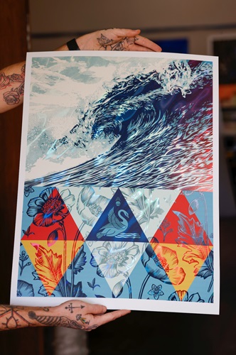 Wave Of Distress (2025) (Lava Foil) by Shepard Fairey