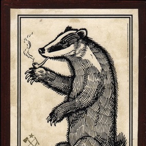 Badger Enjoying A Pipe by Ravi Zupa