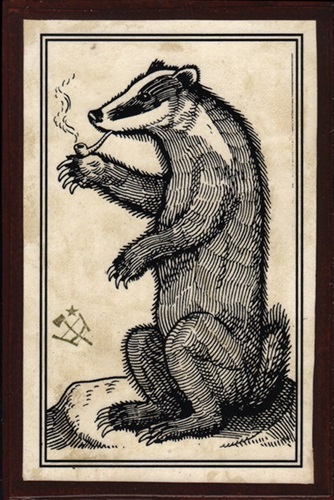 Badger Enjoying A Pipe  by Ravi Zupa