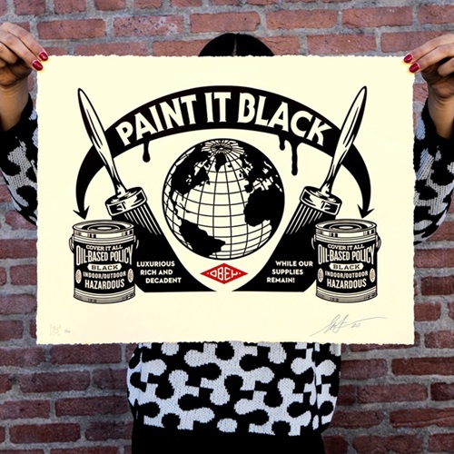 Paint It Black (Large Letterpress)  by Shepard Fairey