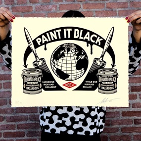 Paint It Black (Large Letterpress) by Shepard Fairey