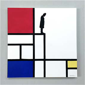 The Thinker Mondrian (Paper) by Kenny Random