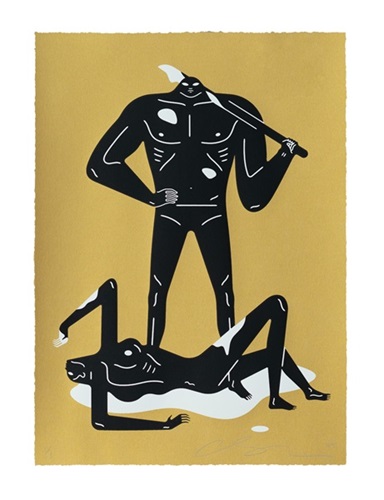 The Naked Man & Woman (Gold) by Cleon Peterson