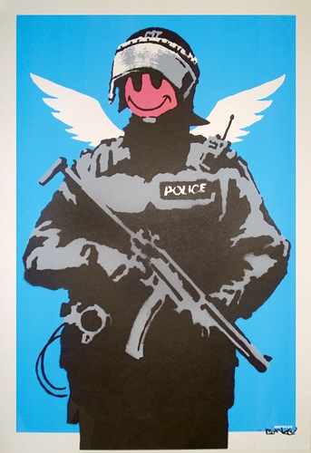 Flying Copper (Pink Face Artist Proof) by Banksy