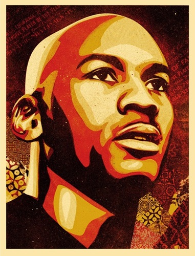 Jordan Hall Of Fame Portrait (Large Format (Dual Signed)) by Shepard Fairey