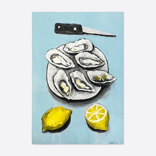 Oysters With Lemon (Sky Blue) by Rose Eken