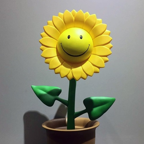 Sun Flower Sculpture - Smiley  by Ron English