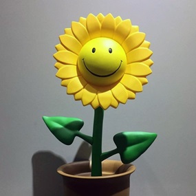 Sun Flower Sculpture - Smiley by Ron English