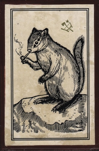 Chipmunk Enjoying A Pipe  by Ravi Zupa