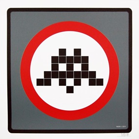 Warning Invader (Grey) by Space Invader