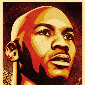 Jordan Hall Of Fame Portrait (18 x 24 Inch) by Shepard Fairey