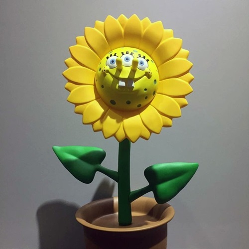 Sun Flower Sculpture - Spongebob  by Ron English