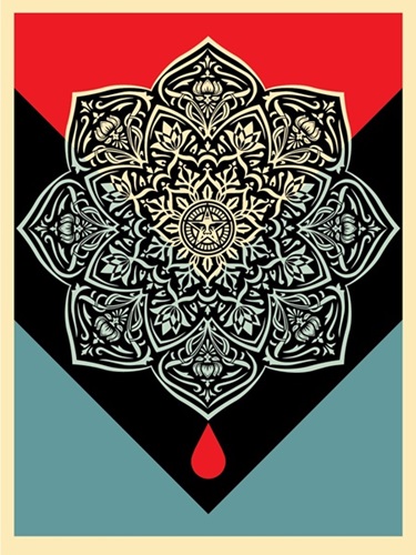 Blood & Oil Mandala (Blood Drop) by Shepard Fairey