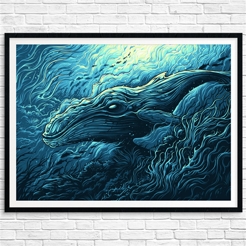 Megaptera Novaeangliae (Blue) by Dan Mumford