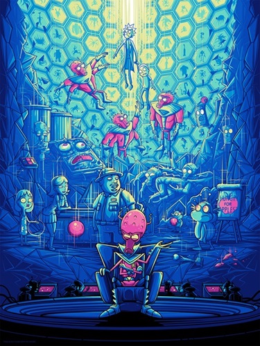 Two Parts Plutonic Quarks (Blue Variant) by Dan Mumford