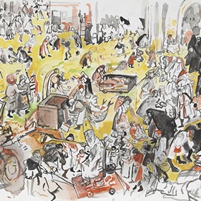 The Battle Between Carnival And Lent (After Bruegel) by Cecily Brown
