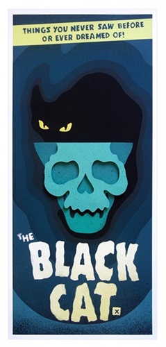 The Black Cat (3D Screenprint) by Eelus