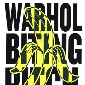 Warhol Biting Bitch (Yellow On Black) by Shuby