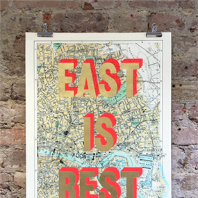 East Is Best (Red & Gold Leaf) by David Buonaguidi