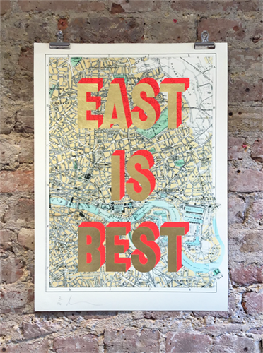East Is Best (Red & Gold Leaf) by David Buonaguidi