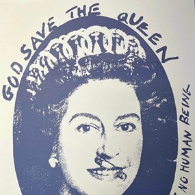 God Save The Queen (Blue On White) by Jamie Reid
