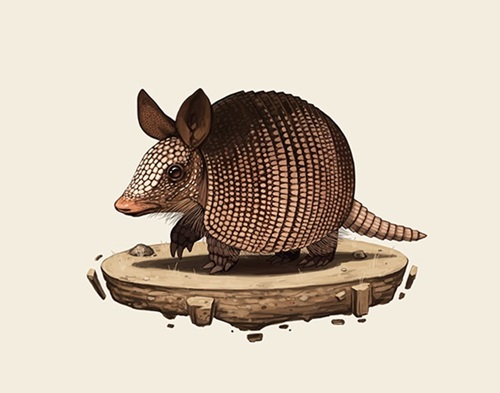 Fat Kingdom - Nine Banded Armadillo  by Mike Mitchell