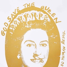 God Save The Queen (Gold On White) by Jamie Reid