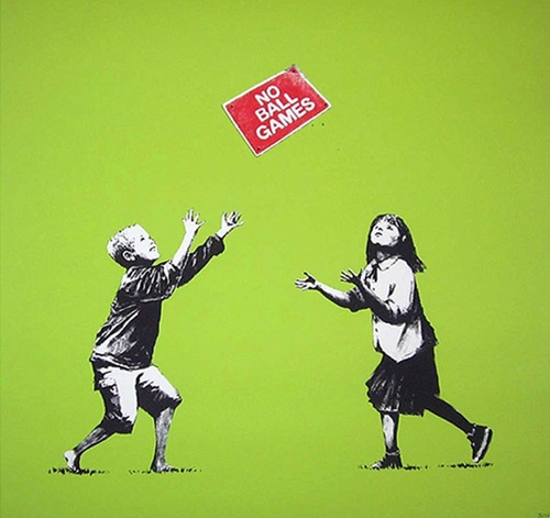 No Ball Games (Green) by Banksy