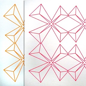 X Folds 1 (Neon Red) by Carl Cashman
