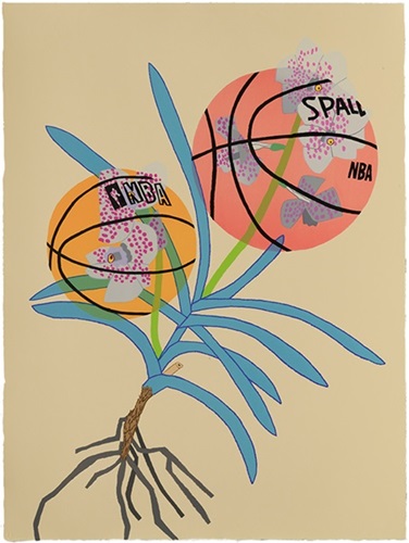 Double Basketball Orchid 2 (State I) by Jonas Wood