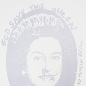 God Save The Queen (Silver On White) by Jamie Reid