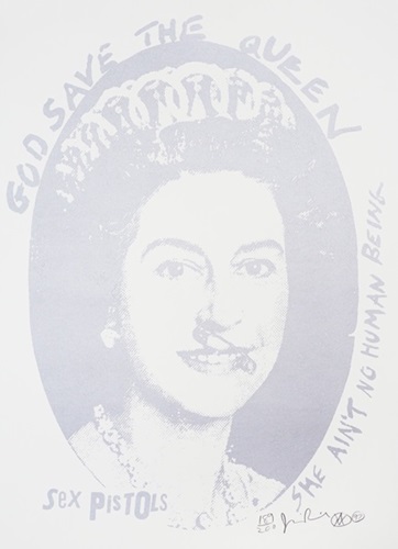 God Save The Queen (Silver On White) by Jamie Reid