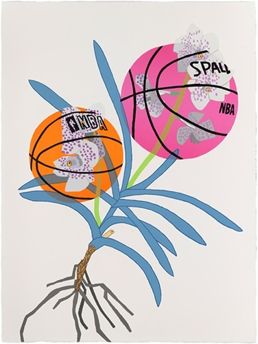 Double Basketball Orchid 2 (State II) by Jonas Wood
