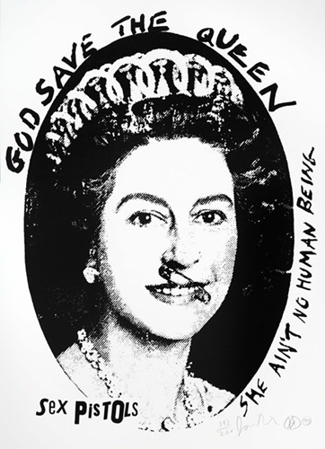 God Save The Queen (Black On White) by Jamie Reid