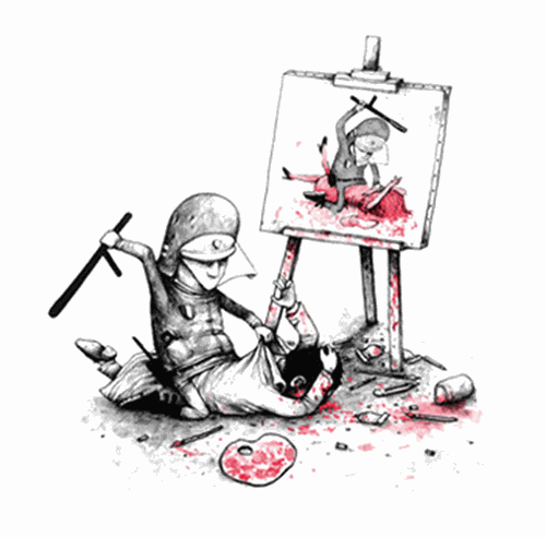 Free Speech (Red & Black) by Dran