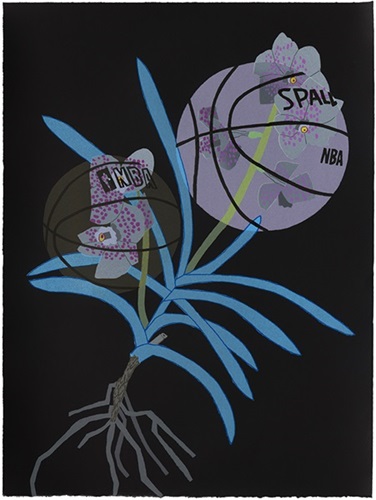 Double Basketball Orchid 2 (State III) by Jonas Wood