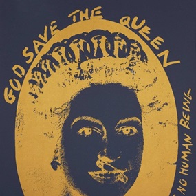 God Save The Queen (Gold On Blue) by Jamie Reid