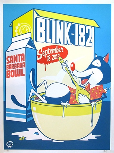 Blink 182 - Santa Barbara 2013 Screenprint  by Dabs Myla