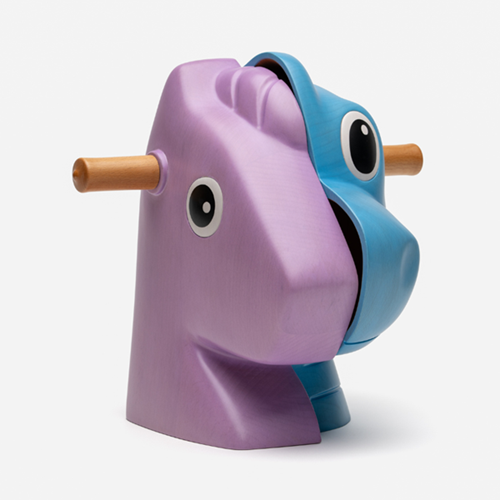 Split Rocker (Wood) (Pink / Blue) by Jeff Koons