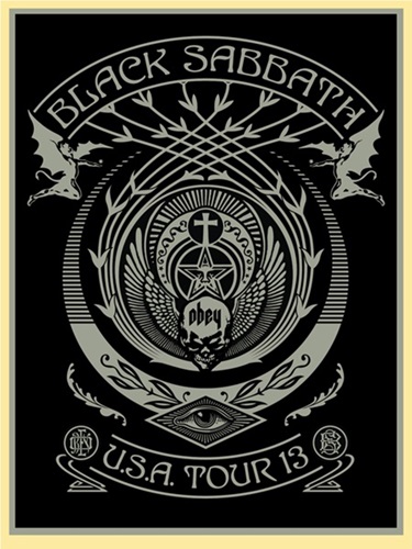 Black Sabbath Crescent (Silver / Black) by Shepard Fairey