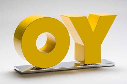 OY/YO (Yellow) by Deborah Kass