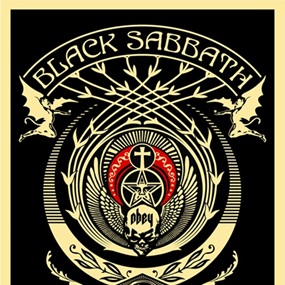 Black Sabbath Crescent (Red / Black) by Shepard Fairey